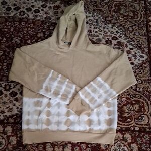 TalentlessMen's Tan and White Hoodie Sweater M